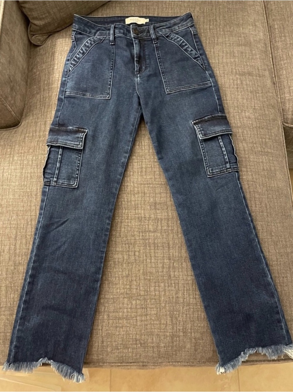 hidden Los Angeles Dark Blue Cargo Denim Jeans